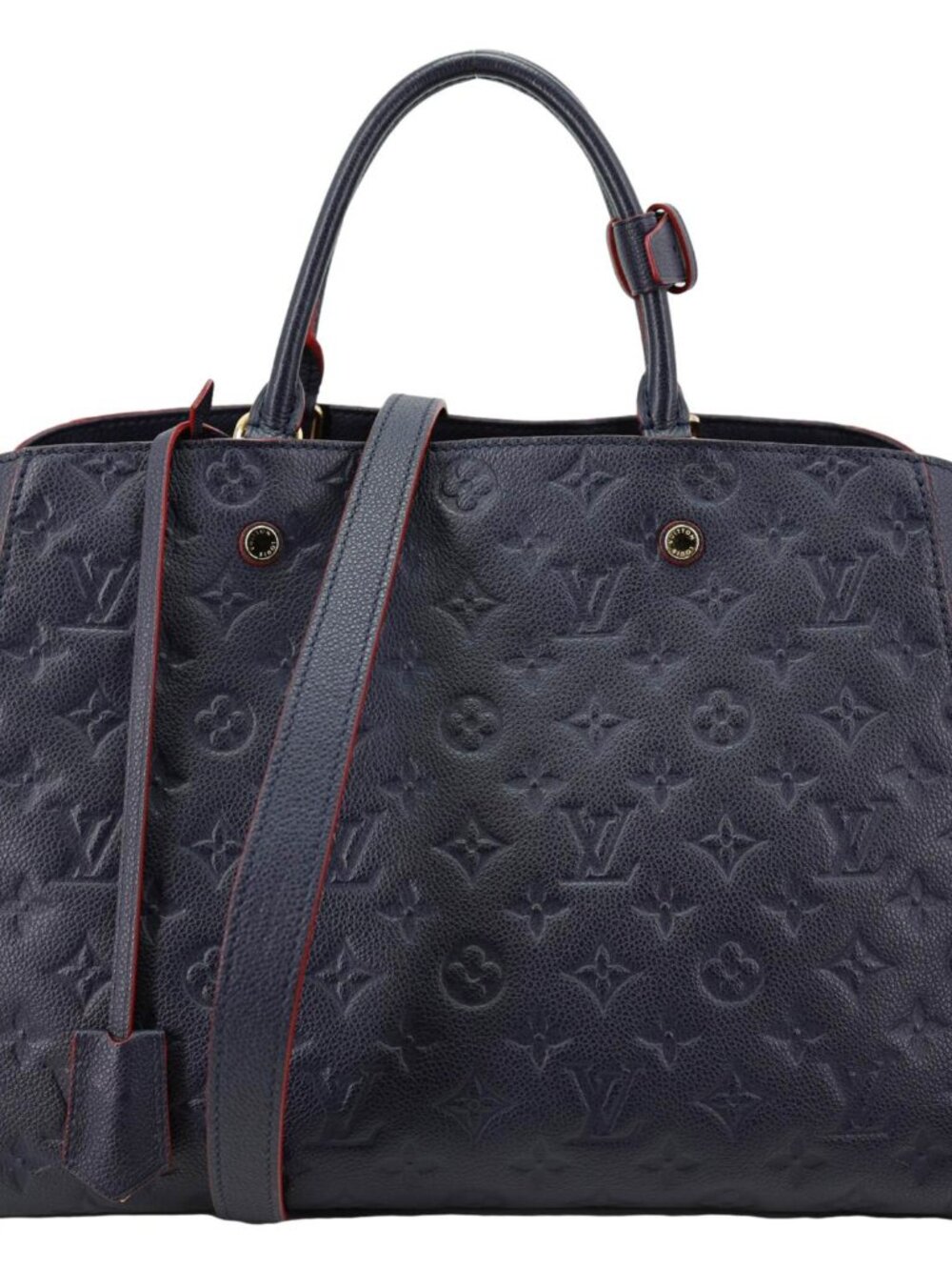 Louis Vuitton Montaigne MM Monogram Empreinte Shoulder Bag Navy Blue - Picture 1 of 11